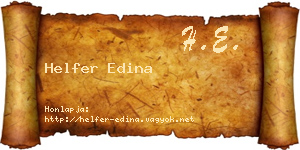 Helfer Edina névjegykártya